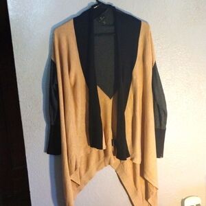 Pink Gray and Black Color Block Worthington Cardigan Lightweight Sweater S